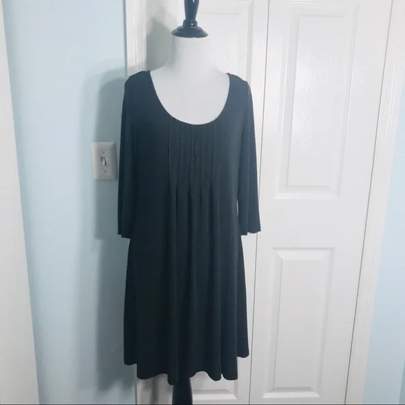 Eileen Fisher | Dresses | Eileen Fisher Charcoal Grey Stretch Jersey Knit  Casual Babydoll Dress Size Small